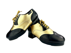 Tap Shoes Black Shiny Gold Custom
